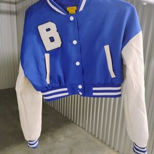 Daisy Blue and White Varsity Jacket